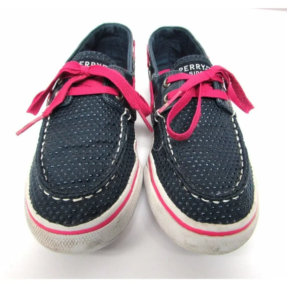 Sperry Top Sider girls youth size 13 kids shoes pink navy blue bahama
